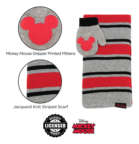 Set De Invierno Con Bufanda Y Guantes De Mickey Mouse Para N
