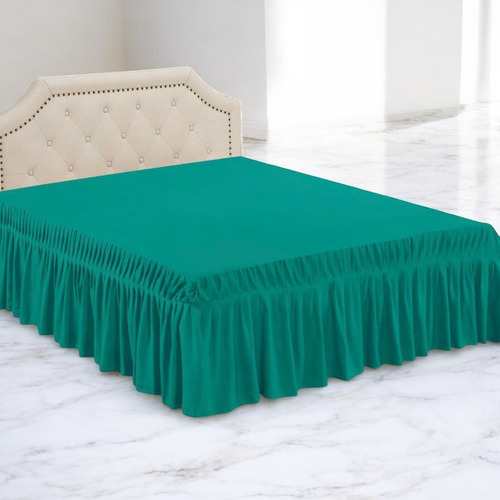 Faldón Para Cama 1.5 Plazas Elasticados Unicolor Poliéster