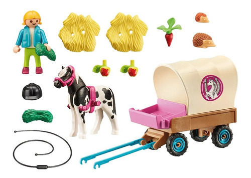 Imagen 2 de 4 de Playmobil 70998 Country Carruaje De Pony Caballo
