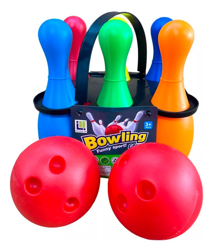 Juego Bowling Set Bolos 6 Pinos + 2 Bolas Pelotas Para Niños
