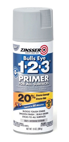 Imagen 1 de 3 de Aerosol Imprimacion Zinsser Primer 1-2-3 Gris 368g Bulls Pa