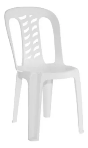 Silla De Plastico Reforzada Blanca Sin Posabrazo 120kg