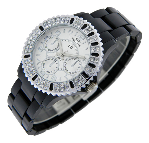 Reloj Montreal Mujer Ml896 Strass Malla Y Caja Plástica