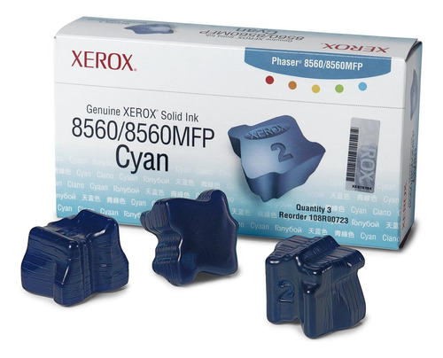 Xerox Solid Ink Cyan, Phaser 8560/8560mfp, 3 Palos (108r505