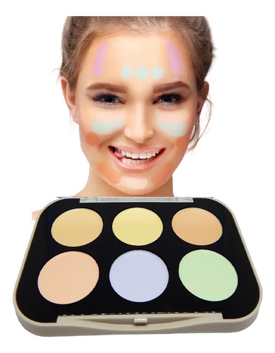 Paleta De 6 Correctores Para Maquillaje De Rostro  Camuflaje