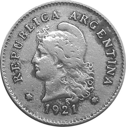 Argentina Niquel De 10 Centavos Del Año 1921  