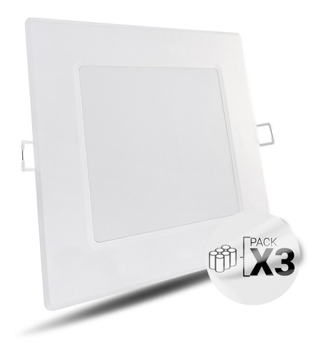 Pack X3 Panel Led Aplique Embutir 24w Fria Calida Cuadrado Estructura Cálido
