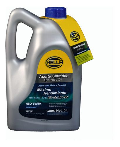 Aceite Sintético Universal Hella 5w50 5 Litros Garrafa 