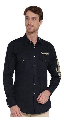 Camisa Vaquera Bordada Wrangler Canva Tela Gruesa Loneta