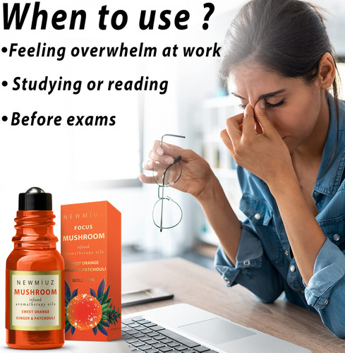 Stay Focus Roll On Essential Oil Blend For Concentration Mem