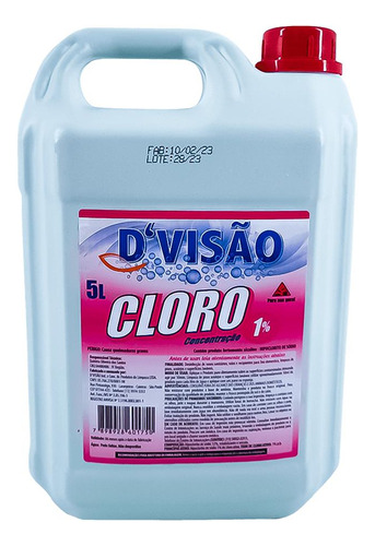 Cloro Sódio 1% 5 Litros D'visão