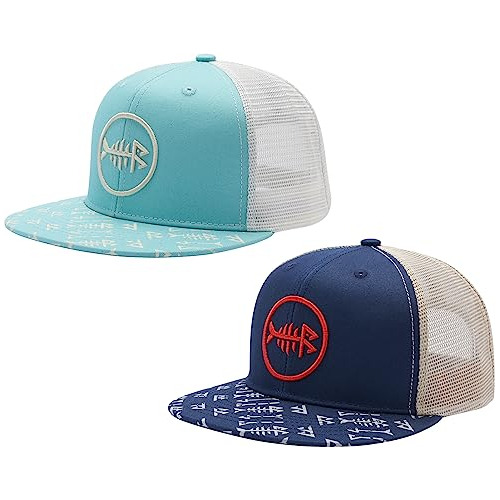 Bassdash Paquete De 2 Gorras De Camionero De Ala Plana Ajust