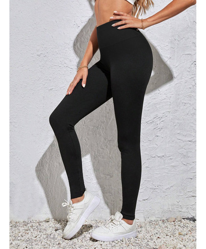 Leggings Mujer Lisos Rib Push Up Deportivos Cintura Alta