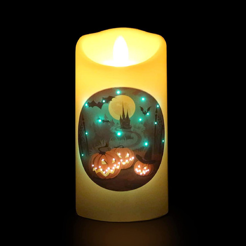 Velas Led Sin Llama De Halloween Con Control Remoto Y Tempor