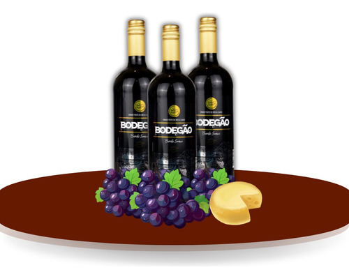 Vinho Tinto De Mesa Suave Bodegão 1 Litro - 1 Unidade