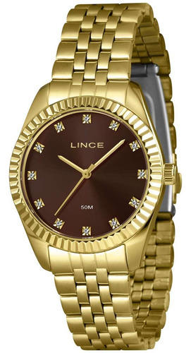 Relógio Feminino Lince Lrgj152l36 N1kx Clássico Dourado