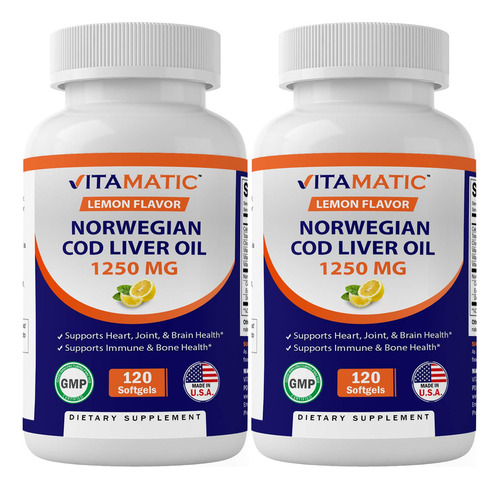 Vitamatic Paquete De 2 Aceites De Hígado De Bacalao Noruego