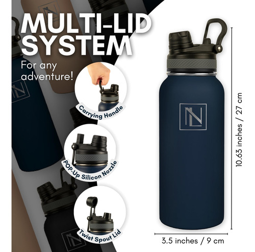 Botella De Agua Con Aislamiento Nextlume De 32 Oz Con Pajita