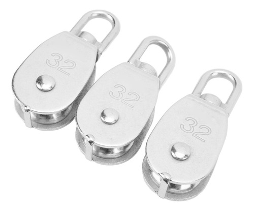 Polea Giratoria, 3 Piezas, Bloque De Acero Inoxidable M32, 2