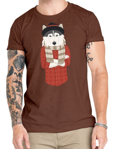 Polera Dog Lover Hipster Husky Perro Algodón Orgánico An13