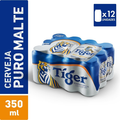 Imagem 1 de 4 de Cerveja Tiger Pure Malte Lata 350ml - Pack 12 Unid