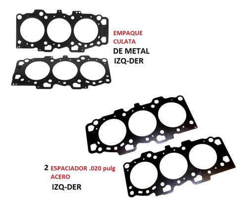 Empaque Culata Espaciador Acero Hyundai Tiburon 2.7 V6 03-08