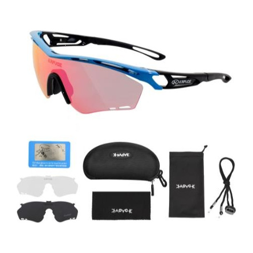 Lentes Para Ciclismo Kapvoe C/ Estuche Y Lentes Para Cambiar