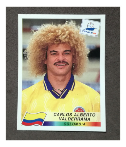 Carlos Valderrama Lamina Album Mundial 1998 Panini