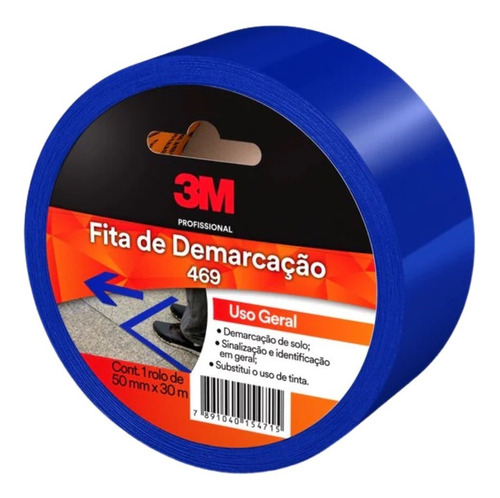 Fita P/ Demarcação De Solo 469 3m 50mm X 30 Mt Várias Cores Cor Azul