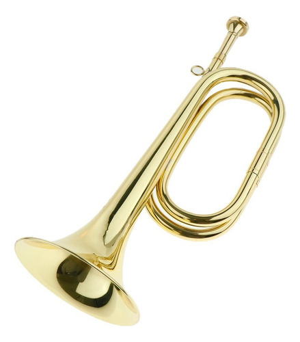 . Trombeta De Cavalaria Corneta De Marcha Laqueada A Ouro