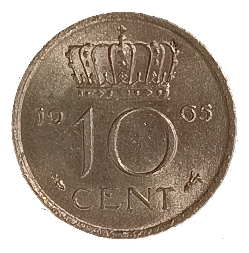 Holanda 10 Cents 1965 Excelente Km 182 Reina Julina