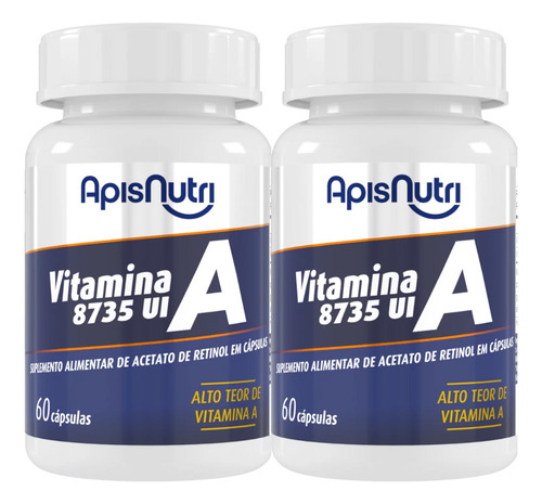 Kit Com 2 Suplemento De Vitamina A 60 Cápsulas