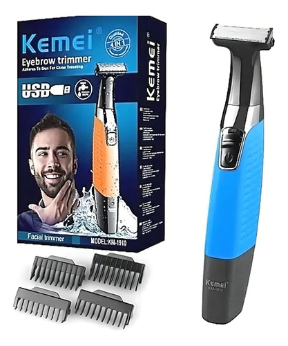 Kemei Km-1910 Barbeador Laranja Sem Fio Usb 3w Laranja