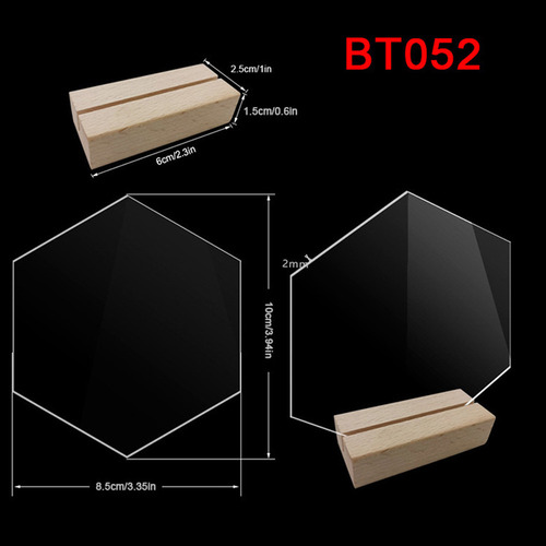 L (bt055) Soporte Para Letreros De Mesa Con Base De Madera