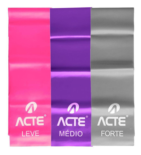 Kit Faixas Em Látex Band 3 Intensidades -leve Médio Difícil