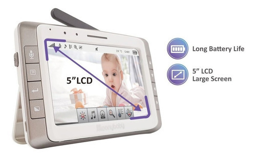 Monitor Bebe 2 Camaras Pantalla 5'' Moonybaby Split 50s2 Wh