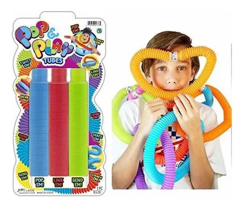 JA-RU Pull Pop Tubes Sensory Fidget Toys Pop Play Tubes Sensory Toys