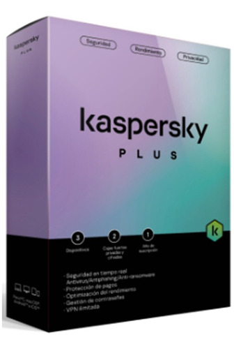 Kaspersky Plus 2024 3 Dispositivos 1 Año Entrega Inmediata.