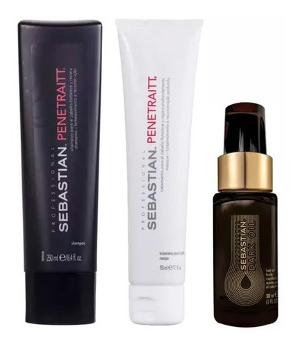 Imagem 1 de 1 de Sebastian Penetraitt Shampoo 250ml+masc 150ml+ Dark Oil30ml