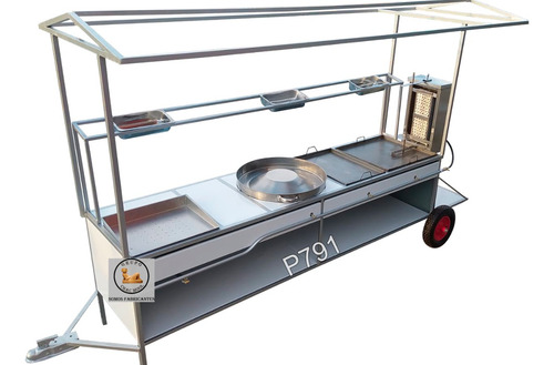 Carrito De Comida Cn Comal Choricera Y 2 Planchas P791