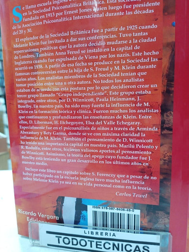 Imagen 2 de 3 de Psicoanalisis Escuela Inglesa Sus Aportes A La Clinica -rv
