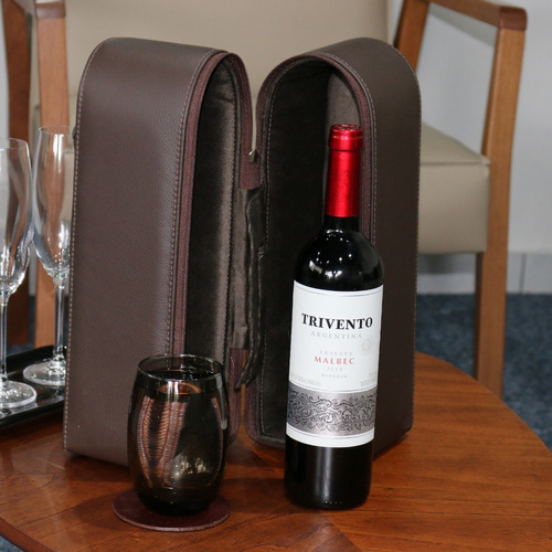 Porta-vinhos Em Couro - Wine Bag Premium - 2 Garrafas