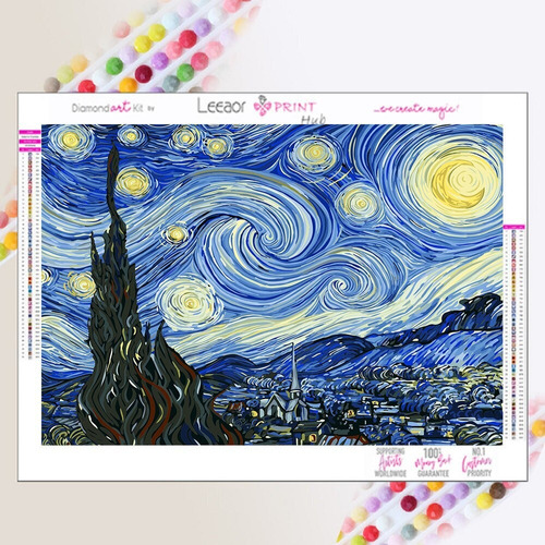 Pintura De Diamantes Pintura Al Óleo De Van Gogh Noche Estre