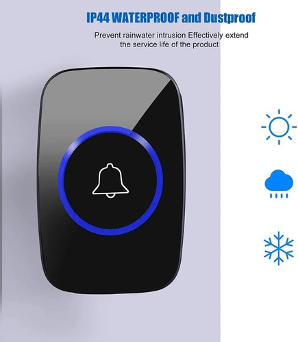Imagen 4 de 7 de Timbre Inalámbrico Portátil Para Exteriores