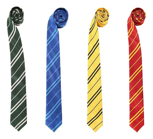 Corbata Roja+verde+azul+amarilla 4pz Harry Potter Gryffindor