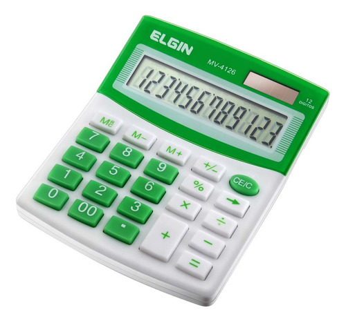 Calculadora Com 12 Dígitos Mv4126 Verde - Elgin
