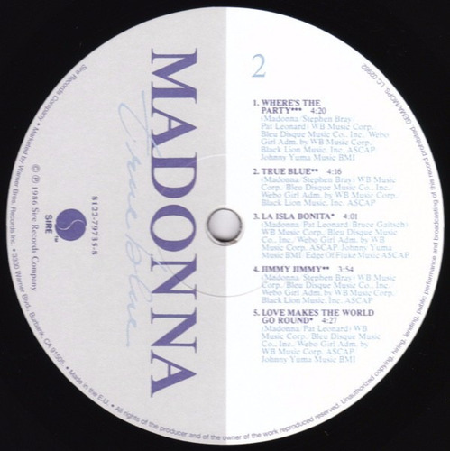 Imagen 4 de 5 de Vinilo Madonna True Blue Nuevo Sellado