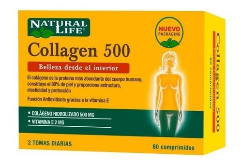 Natural Life Collagen 500 Tabletas X 60 Comprimidos