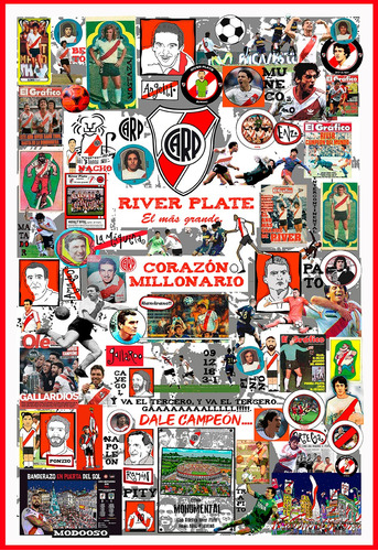 Lamina Ilustrada River Plate  29, 7 Cm X 42 C