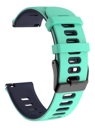 Pulseira 20mm Dual Para Samsung Galaxy Watch 42mm Bt Sm-r810 Cor Verde Agua Com Azul